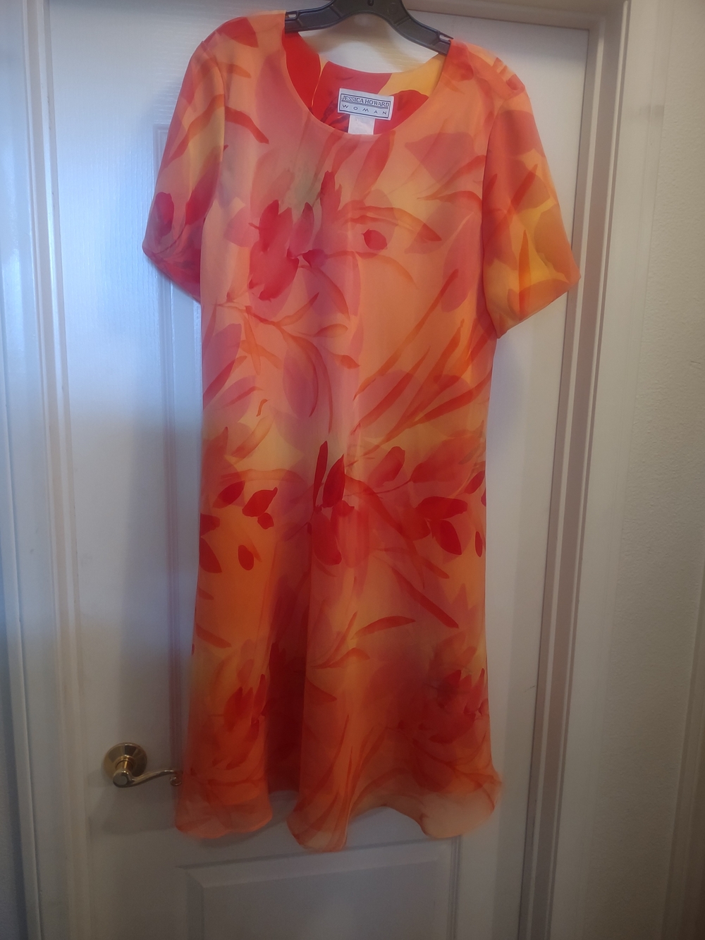 Windsor Coral-Pink Floral Midi Shift Dress